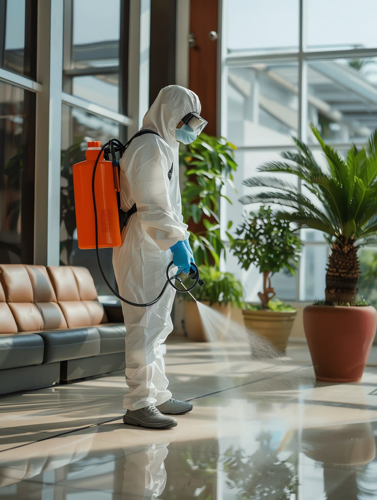 شركة مكافحة الزواحف في دبي أثناء تنفيذ الخدمة